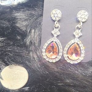(New) Blingy Peach Teardrop  Fashion Earrings